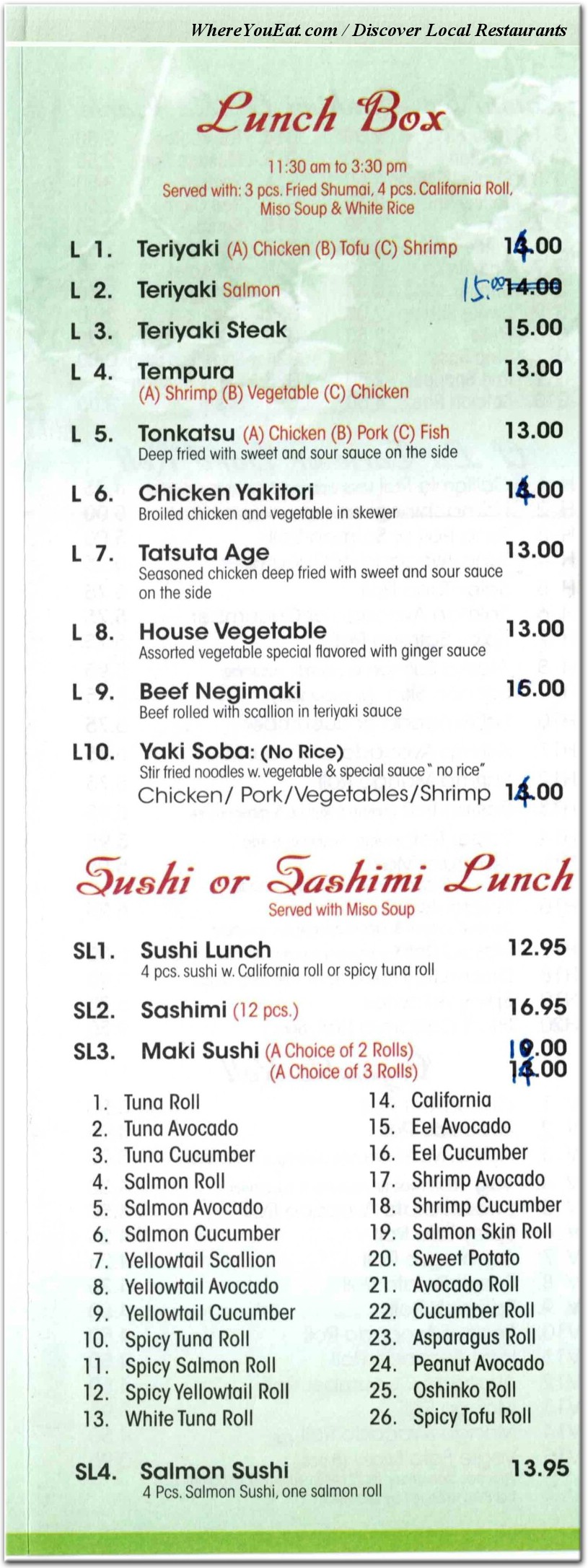 menu